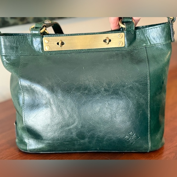 Patricia Nash Dark Green Genuine Leather Bag | Double Handles + Crossbody 🌲☘️ - Picture 8 of 15